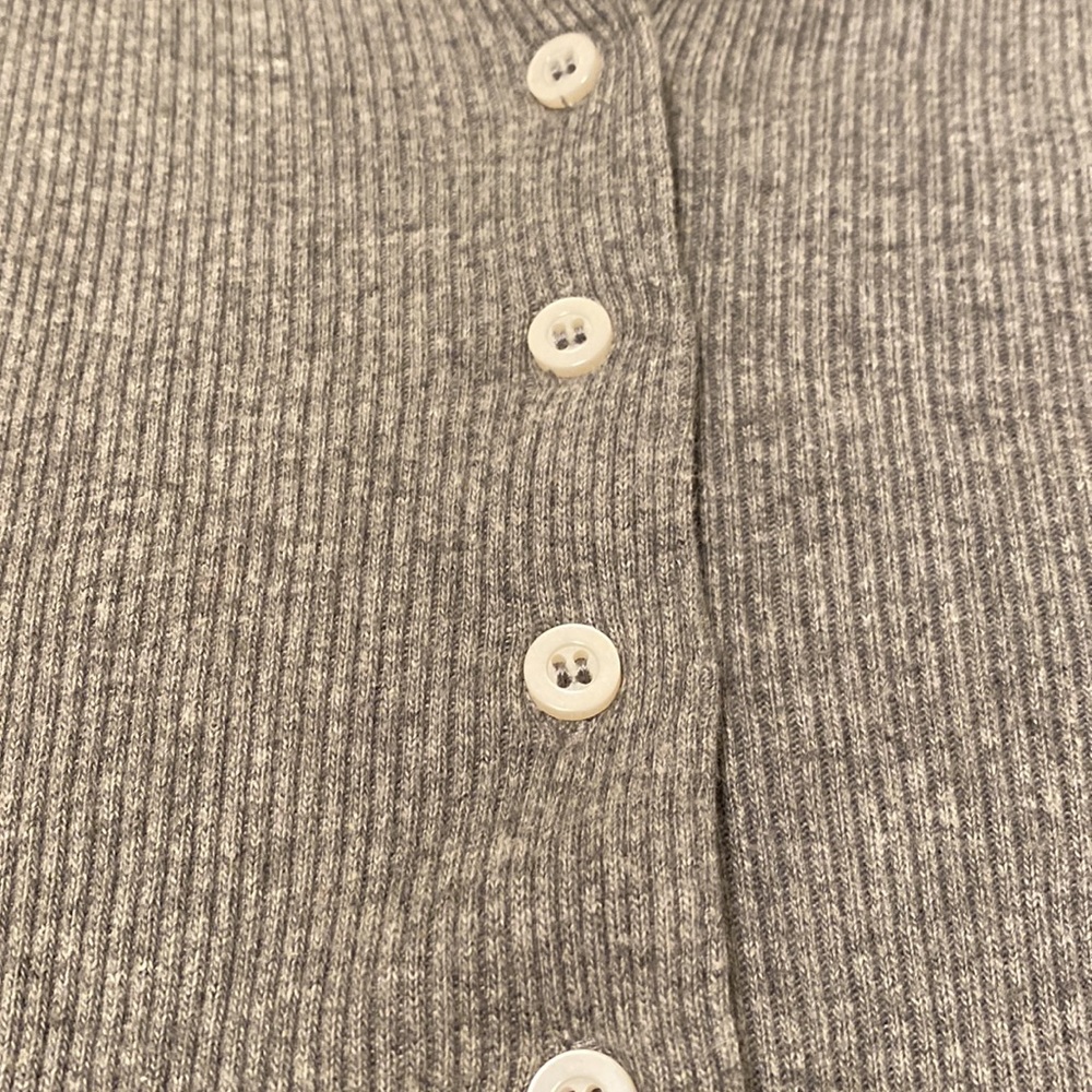 Cropped Button Down Knit Sweater - image 3